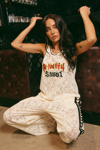 THE RAVING HEART PANTS -CREAM LACE