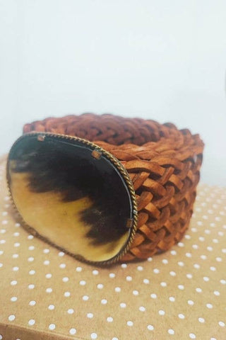 CINTURON DE CUERO MARRÓN VENUS  ANCHO