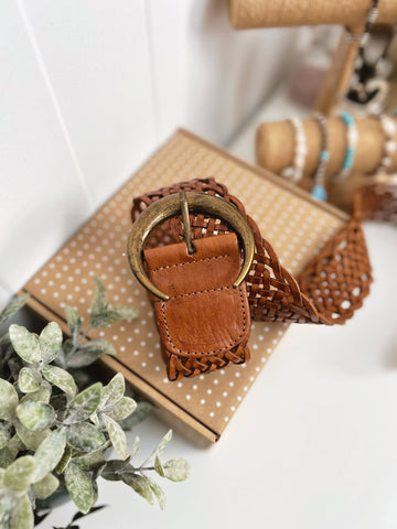 LUNA BROWN LEATHER BELT