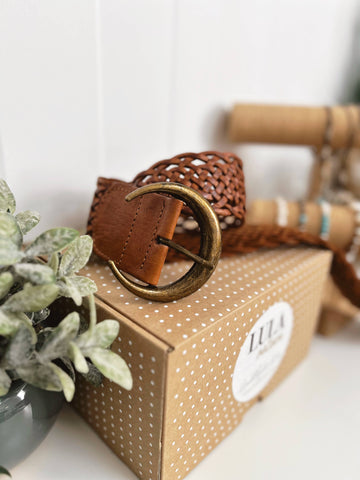 LUNA BROWN LEATHER BELT