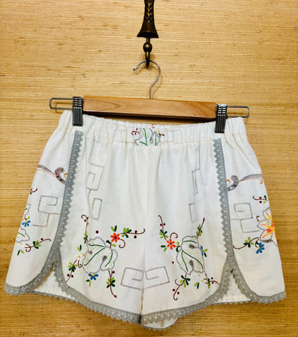Vintage Embroidered Shorts - Beatrice