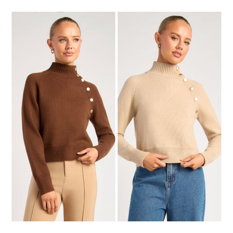 Button Cropped Knit