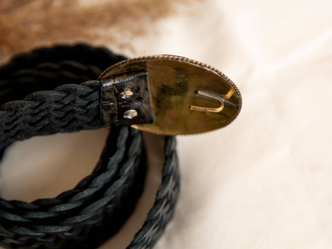 VENUS WIDE BLACK LEATHER BELT